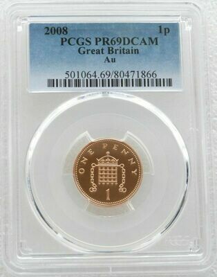 2008 Portcullis 1p Gold Proof Coin PCGS PR69 DCAM