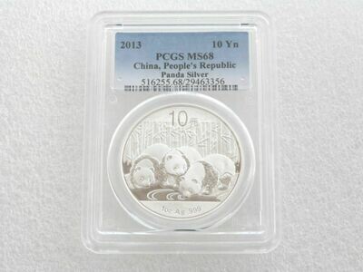 2013 China Panda 10 Yuan Silver 1oz Coin PCGS MS68
