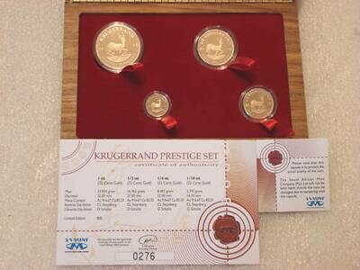 2008 South Africa Prestige Krugerrand Gold Proof 4 Coin Set Box Coa