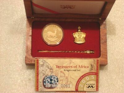 2005 South Africa Treasures of Africa Krugerrand Gold Proof 1oz Coin Set Box Coa