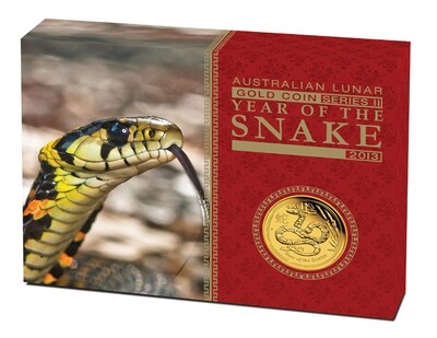 2013-P Australia Lunar Snake $100 Gold Proof 1oz Coin Box Coa