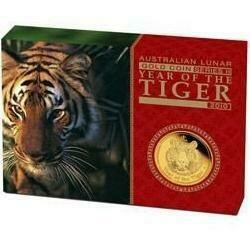 2010-P Australia Lunar Tiger $15 Gold Proof 1/10oz Coin Box Coa