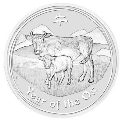 2009 -P Australia Lunar Ox $2 Silver 2oz Coin