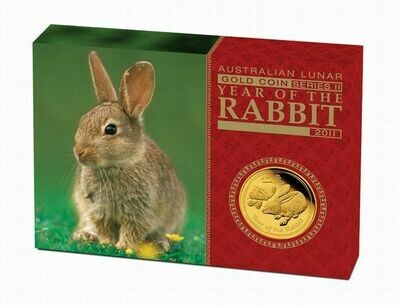2011-P Australia Lunar Rabbit $100 Gold Proof 1oz Coin Box Coa