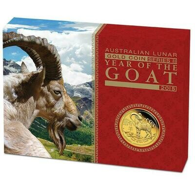 2015-P Australia Lunar Goat $100 Gold Proof 1oz Coin Box Coa