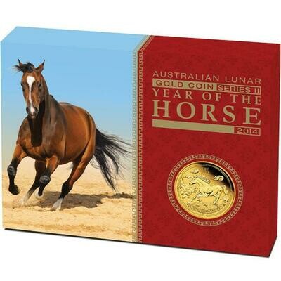 2014-P Australia Lunar Horse $100 Gold Proof 1oz Coin Box Coa