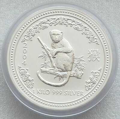 2004 Australia Lunar Monkey $30 Silver Kilo Coin