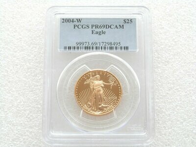 2004-W American Eagle $25 Gold Proof 1/2oz Coin PCGS PR69 DCAM