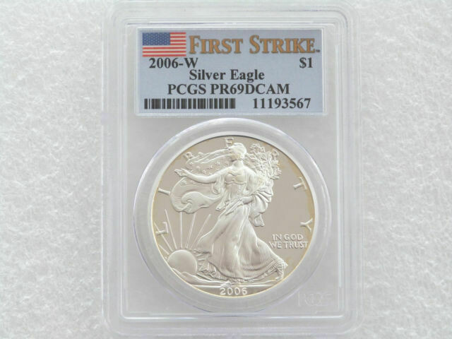 2006-W American Eagle $1 Silver Proof 1oz Coin PCGS PR69 DCAM First Strike