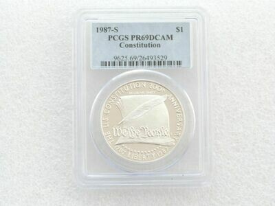 1987-S American Constitution 200th Anniversary $1 Silver Proof Coin PCGS PR69 DCAM