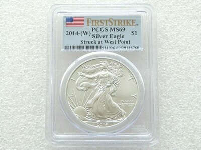 2014-W American Eagle First $1 Silver 1oz Coin PCGS MS69 First Strike