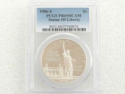 1986-S American Statue of Liberty $1 Silver Proof Coin PCGS PR69 DCAM