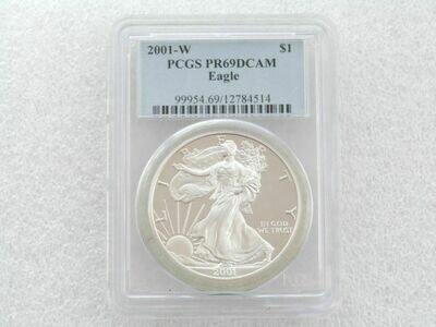 2001-W American Eagle $1 Silver Proof 1oz Coin PCGS PR69 DCAM