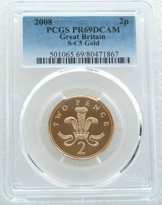 2008 Prince of Wales 2p Gold Proof Coin PCGS PR69 DCAM
