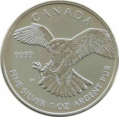 2014 Canada Birds of Prey Peregrine Falcon $5 Silver 1oz Coin