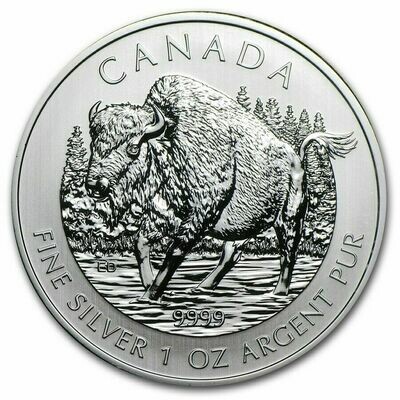 2013 Canada Wildlife Series Wood Bison $5 Silver 1oz Coin