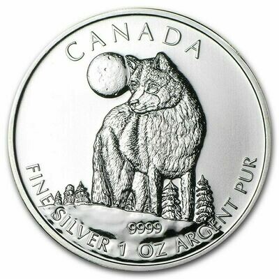 2011 Canada Wildlife Series Timber Wolf $5 Silver 1oz Coin