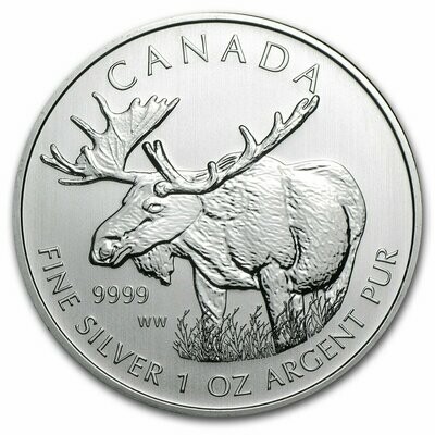 2012 Canada Wildlife Series Moose $5 Silver 1oz Coin
