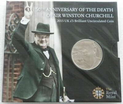 2015 Winston Churchill £5 Brilliant Uncirculated Coin Pack Sealed
