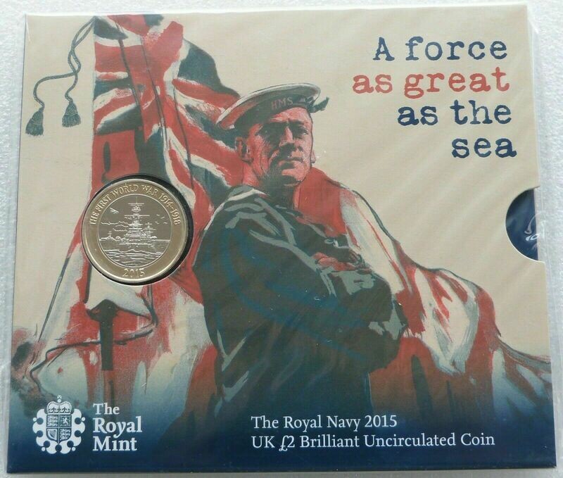 2015 First World War Royal Navy £2 Brilliant Uncirculated Coin Pack Sealed