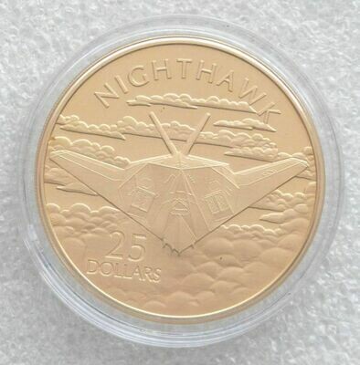 2005 Solomon Islands History Powered Flight Nighthawk $25 Silver Gold Proof 1oz Coin
