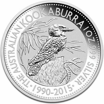 2015 Australia Kookaburra 25th Anniversary $1 Silver 1oz Coin