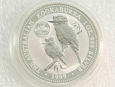 1999 Australia Kookaburra New Jersey Privy $1 Silver 1oz Coin