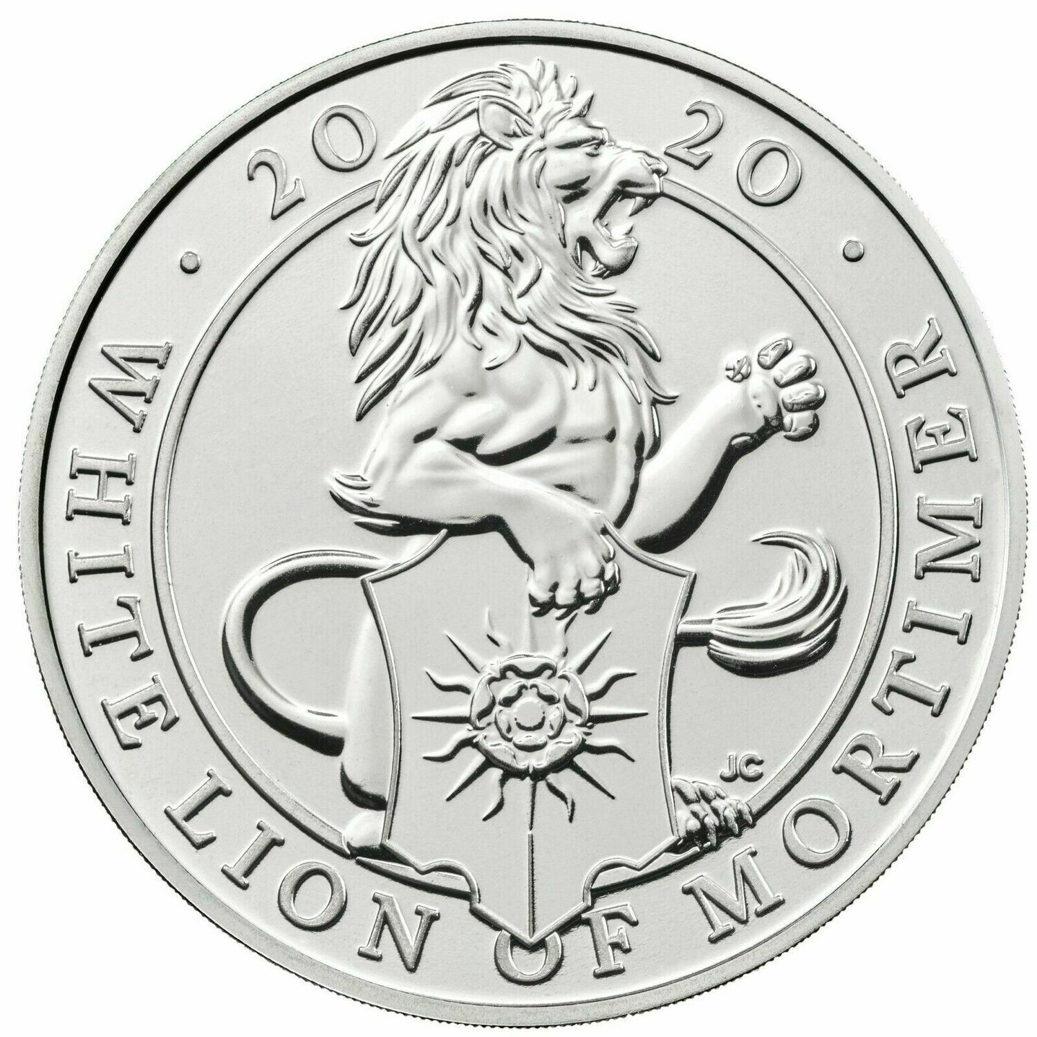 2020 Queens Beasts White Lion of Mortimer £5 Brilliant Uncirculated Coin