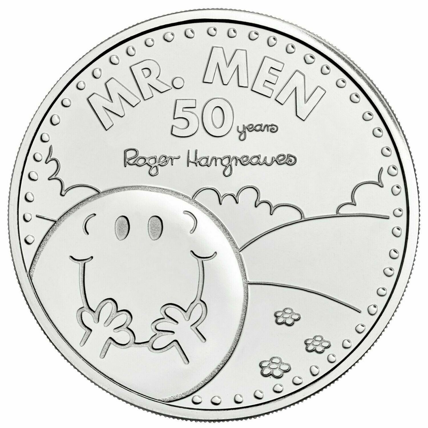 2021 Mr Men Little Miss Mr Happy £5 Brilliant Uncirculated Coin