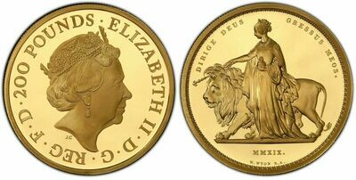 2019 Great Engravers Una and the Lion £200 Gold Proof 2oz Coin PCGS PR69 DCAM