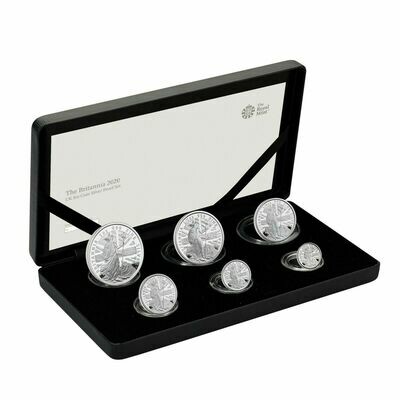 2020 Britannia Silver Proof 6 Coin Set Box Coa - Mintage 950