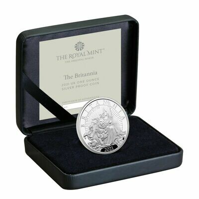 2021 Britannia £2 Silver Proof 1oz Coin Box Coa