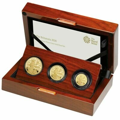 2020 Britannia Premium Gold Proof 3 Coin Set Box Coa - Mintage 130