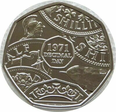 2021 Decimal Day 50p Brilliant Uncirculated Coin - Arnold Machin