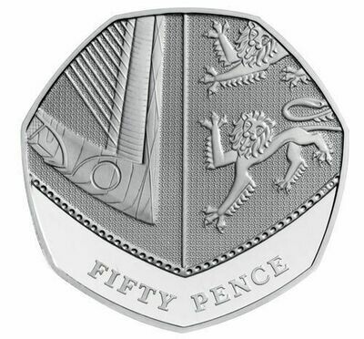 2010 Royal Shield of Arms 50p Silver Proof Coin