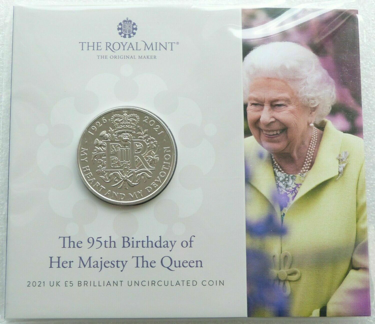2021 Queens 95th Birthday £5 Brilliant Uncirculated Coin Pack Sealed