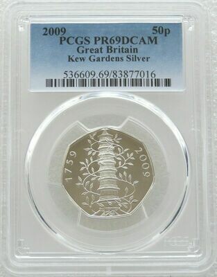 2009 Kew Gardens 50p Silver Proof Coin PCGS PR69 DCAM