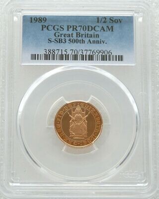 1989 Tudor Rose Half Sovereign Gold Proof Coin PCGS PR70 DCAM