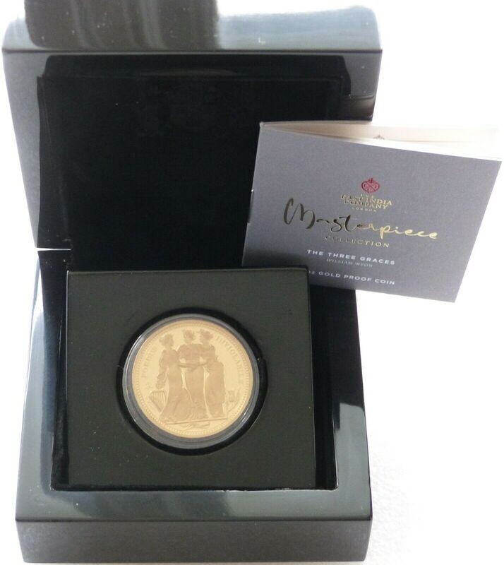 2021 Saint Helena Three Graces £5 Gold Proof 1oz Coin Box Coa