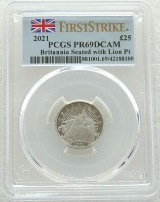 2021 Britannia £25 Platinum Proof 1/4oz Coin PCGS PR69 DCAM First Strike - Mintage 149