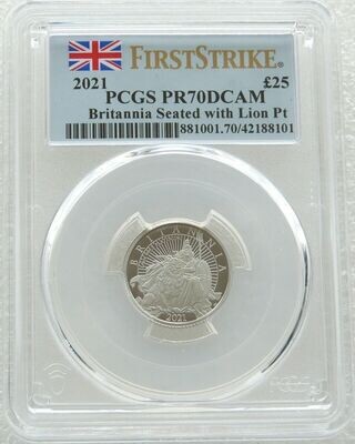 2021 Britannia £25 Platinum Proof 1/4oz Coin PCGS PR70 DCAM First Strike - Mintage 150