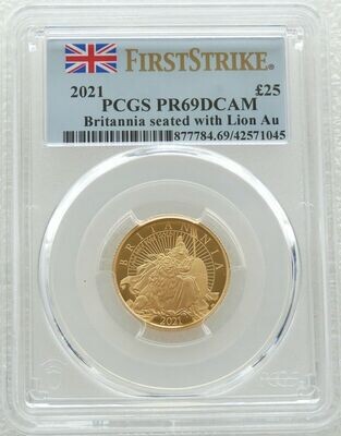 2021 Britannia £25 Gold Proof 1/4oz Coin PCGS PR69 DCAM First Strike