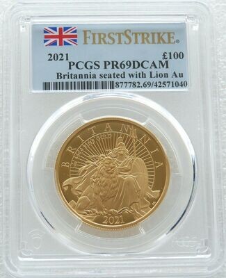 2021 Britannia £100 Gold Proof 1oz Coin PCGS PR69 DCAM First Strike - Mintage 150