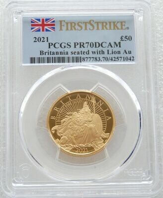 2021 Britannia £50 Gold Proof 1/2oz Coin PCGS PR70 DCAM First Strike