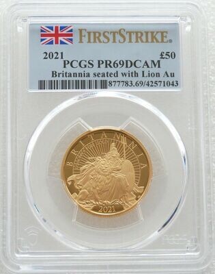 2021 Britannia £50 Gold Proof 1/2oz Coin PCGS PR69 DCAM First Strike