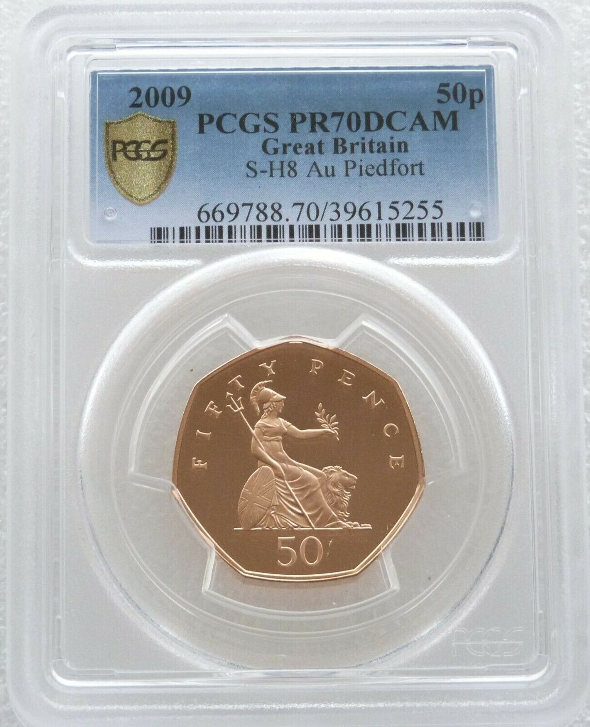 2009 Britannia Piedfort 50p Gold Proof Coin PCGS PR70 DCAM
