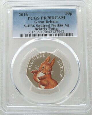 2016 Squirrel Nutkin 50p Silver Proof Coin PCGS PR70 DCAM
