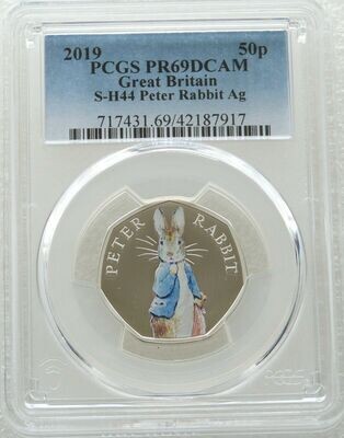 2019 Peter Rabbit 50p Silver Proof Coin PCGS PR69 DCAM