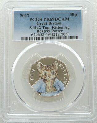 2017 Tom Kitten 50p Silver Proof Coin PCGS PR69 DCAM
