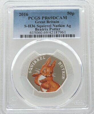 2016 Squirrel Nutkin 50p Silver Proof Coin PCGS PR69 DCAM